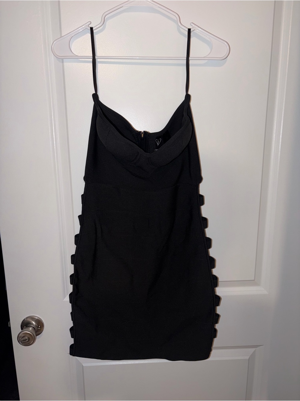 Windsor Black Strappy Side-Cut Mini Dress